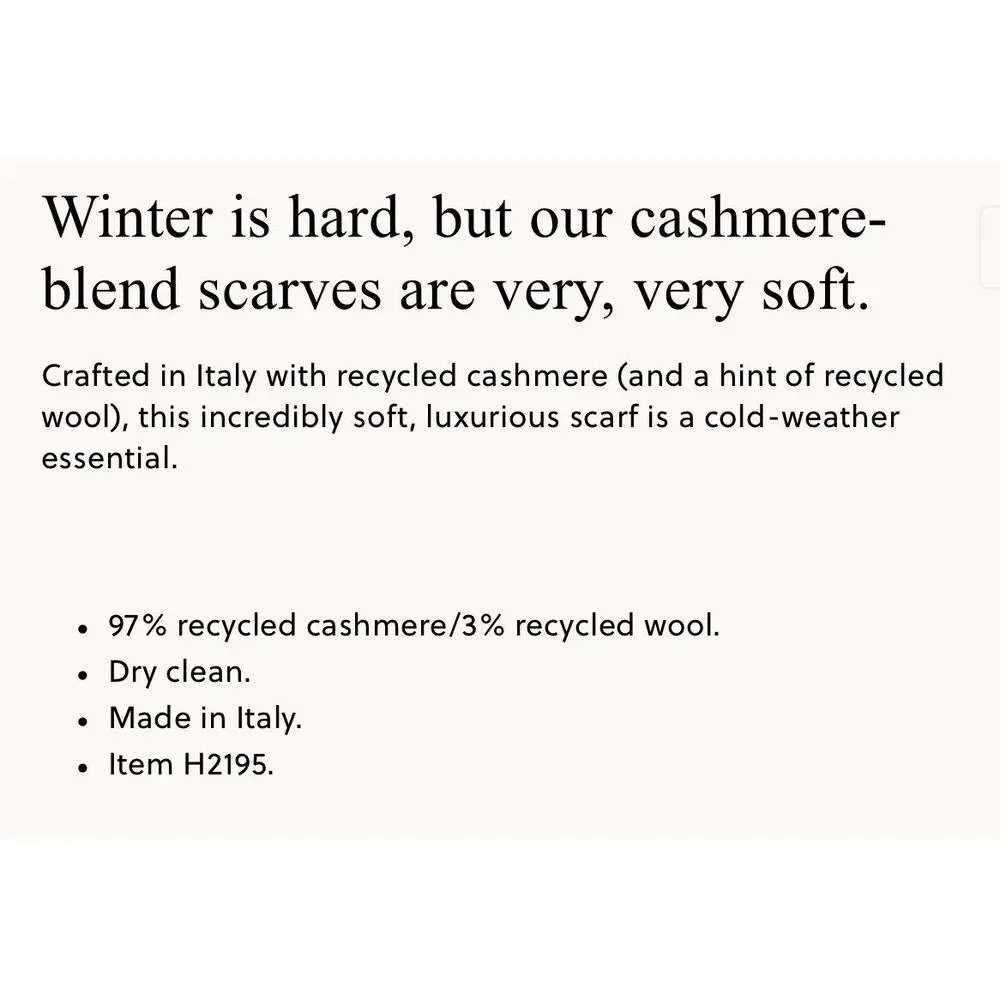 J. Crew Cashmere-blend scarf in Deep Navy NWT One Size